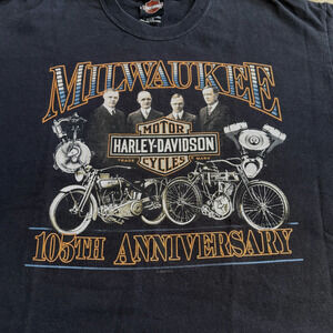Harley Davidson T Shirt Men XL 105th Anniversary Milwaukee Double Sided 2008